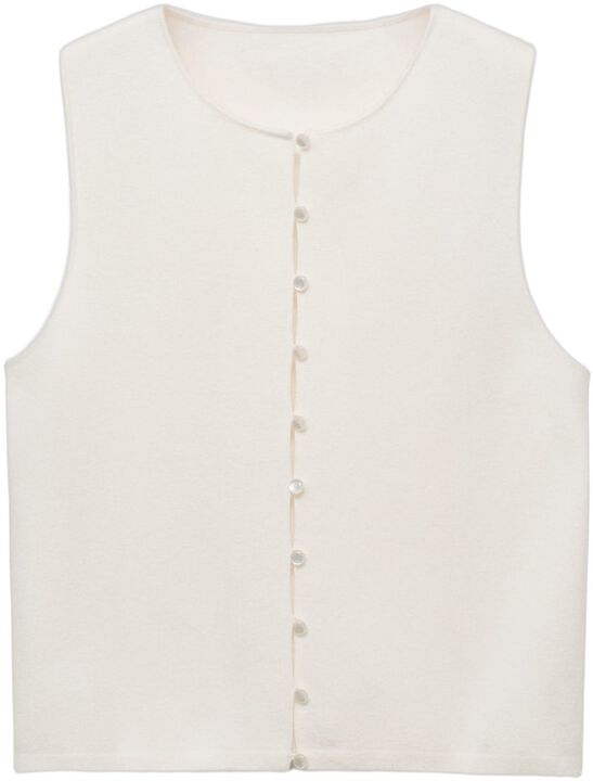 Fine-knit waistcoat with buttons