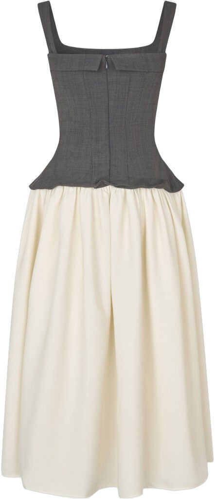 2409 Textured Tailoring, Corset Long Dress