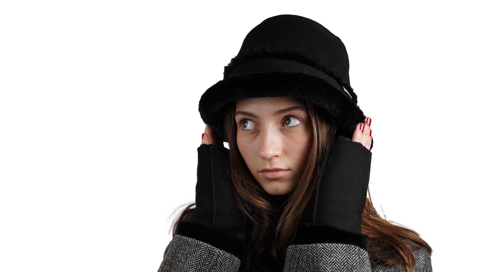 SEMERU - DOUBLE FACE SHEARLING BUCKET HAT