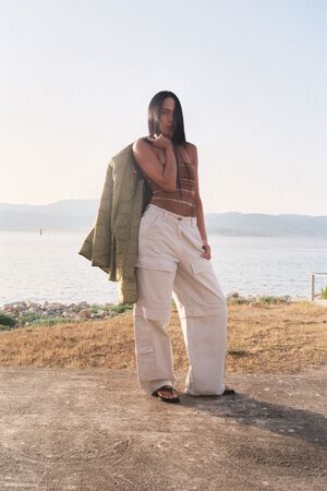 Canvas light cargo pants - Pammi