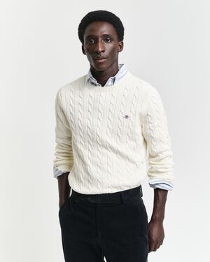 COTTON CABLE C-NECK