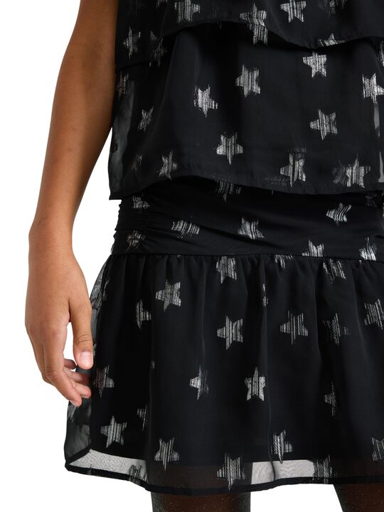 Lett skjørt i chiffong med stjerner