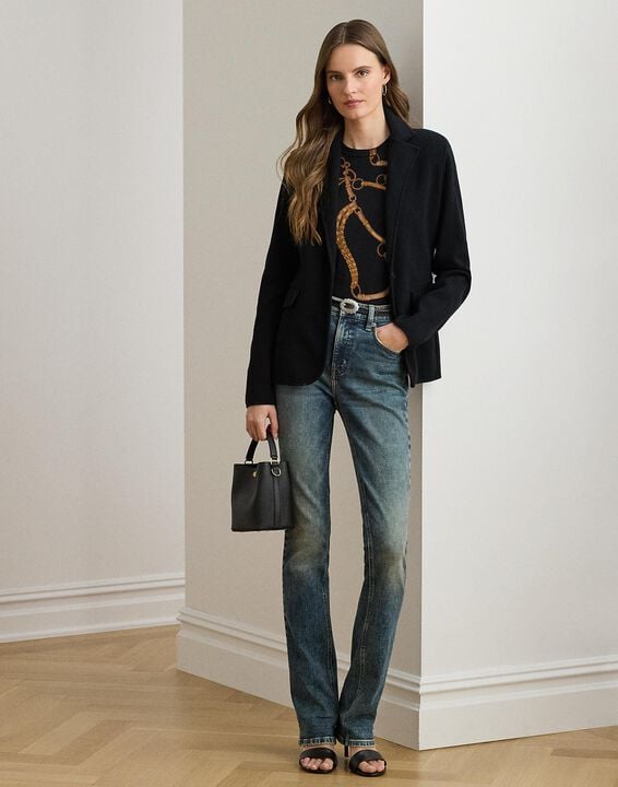 Cotton-Blend Sweater Blazer