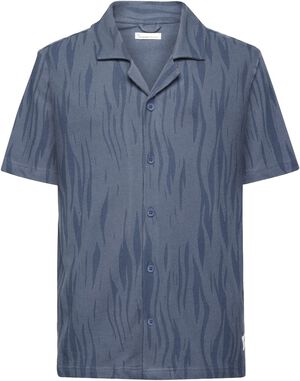 Boucl&eacute; loose fit Northern Lights short sleeve shirt - GOTS/V