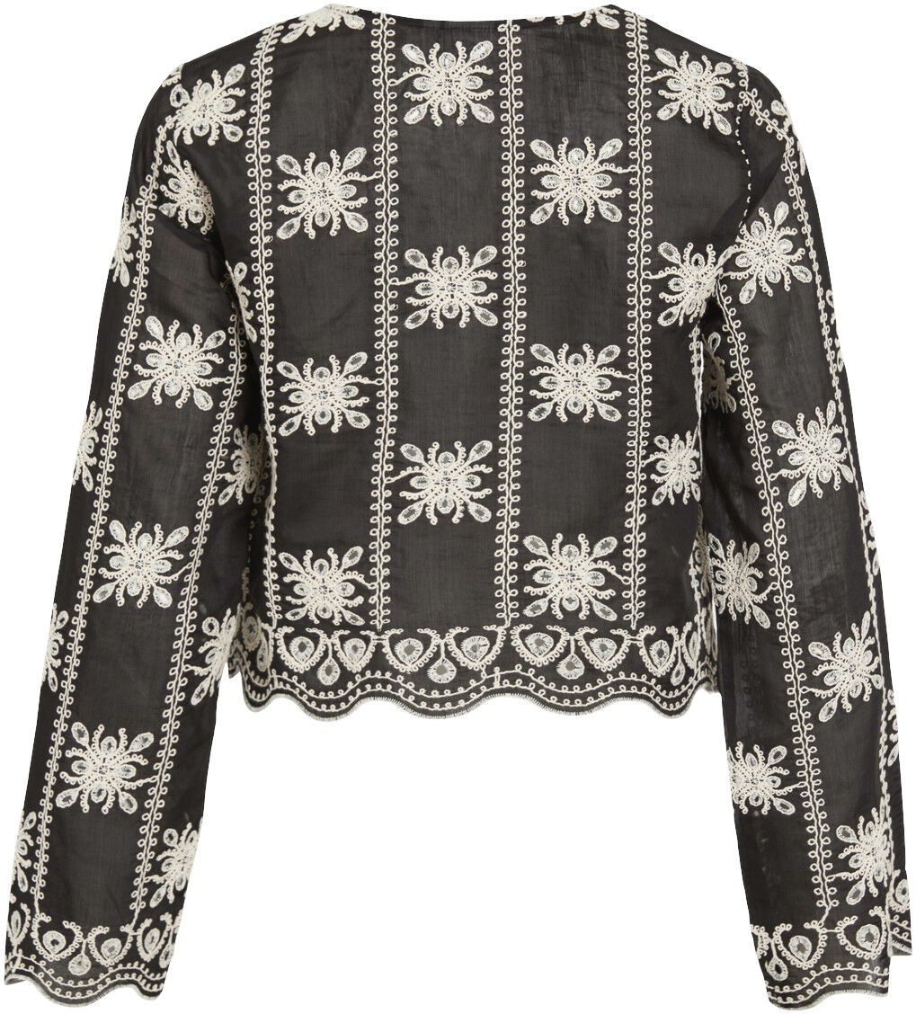 ROUNALA L/S V-NECK TIE TOP