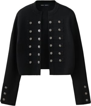 Fine-knit buttoned jacket