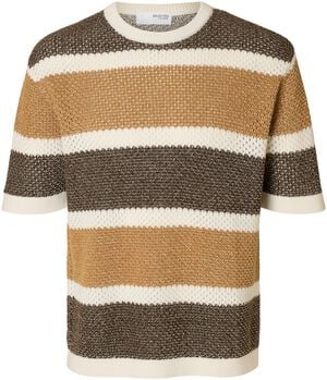 SLHGINGER SS KNIT RELAXED STRIPE TE