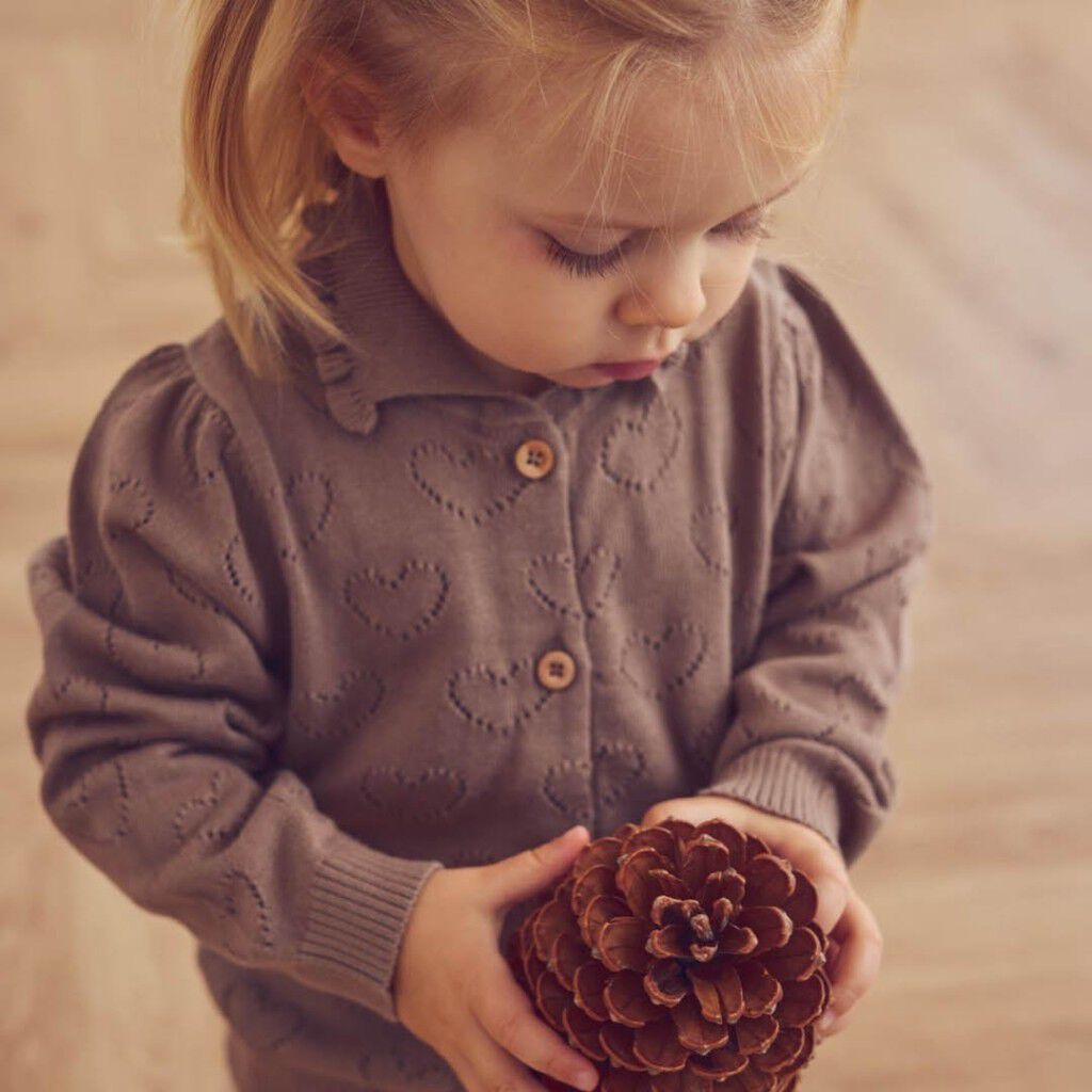 Knit Pointelle Heart Cardigan Baby