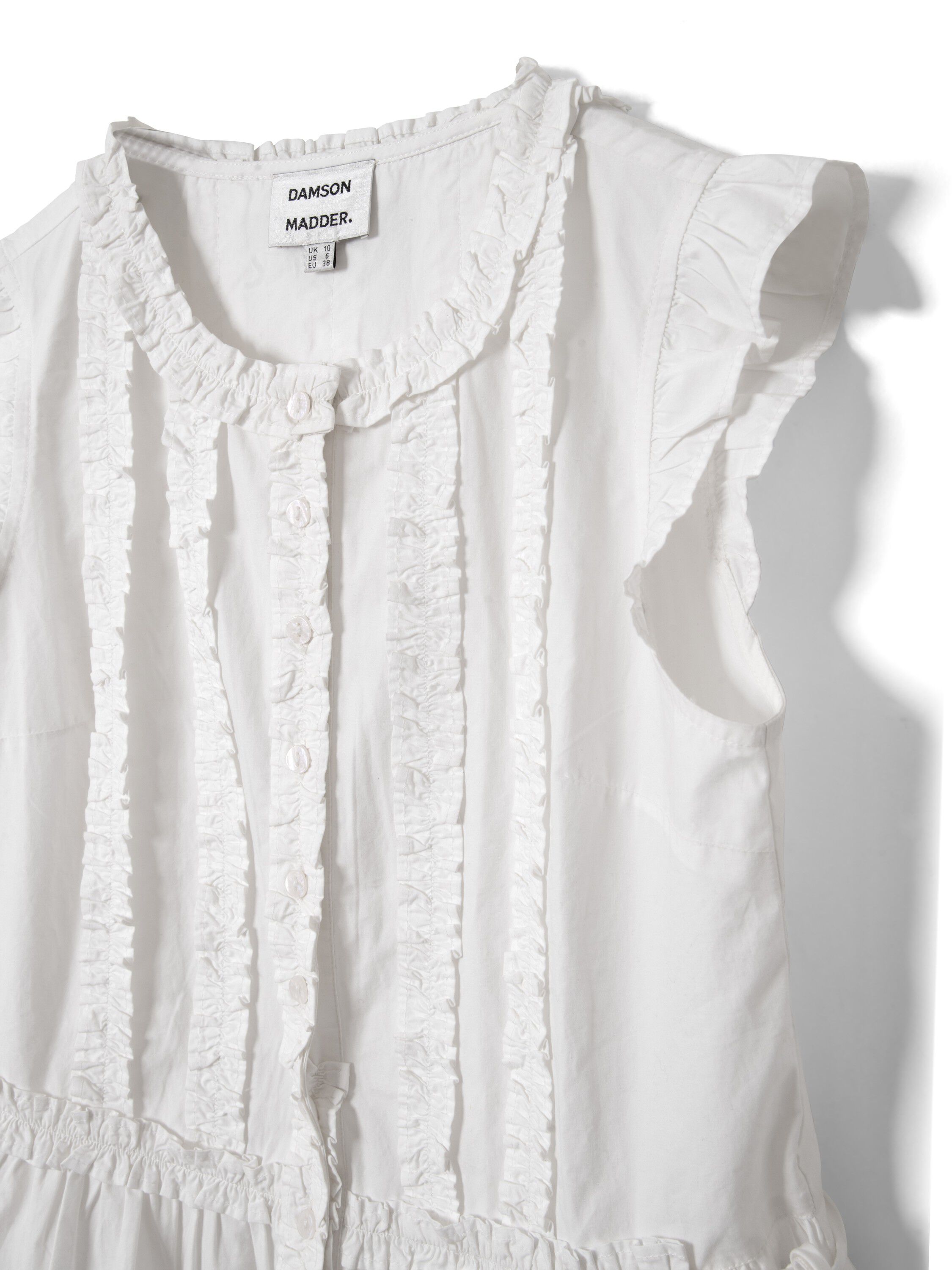LEIGHTON RUFFLE BLOUSE - WHTIE