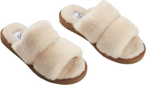 Slippers Straps (of 100% New Zealand Sheepskin) Natur