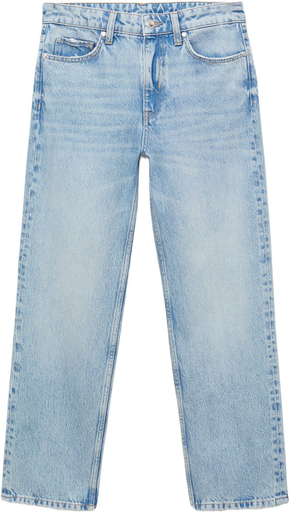 Mid-rise straight jeans