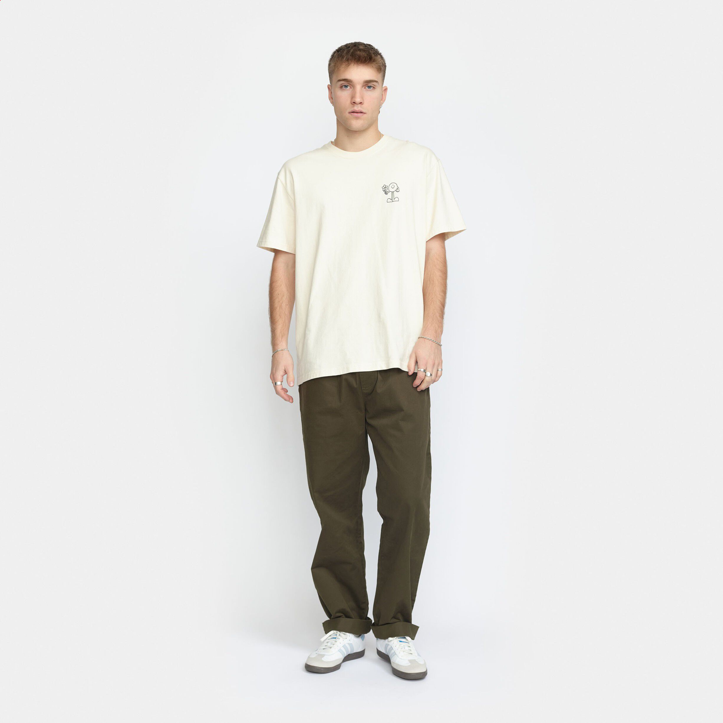 Casual trousers with elastic waist