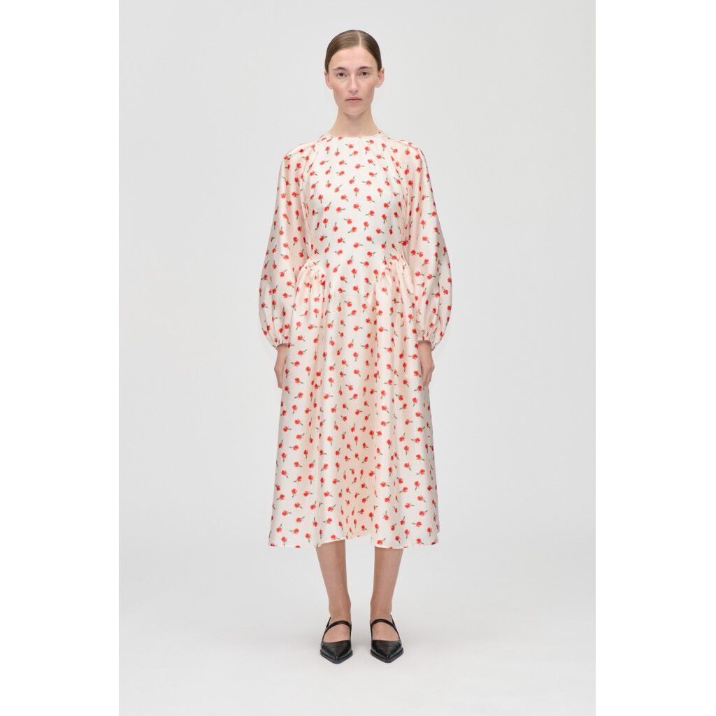 2067 Flat Textured Poly, Long Sleeve Voluminous Dress