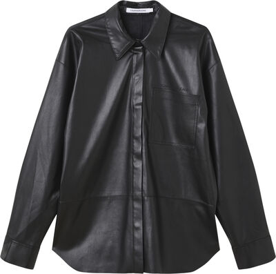 FAUX LEATHER OVERSHIRT