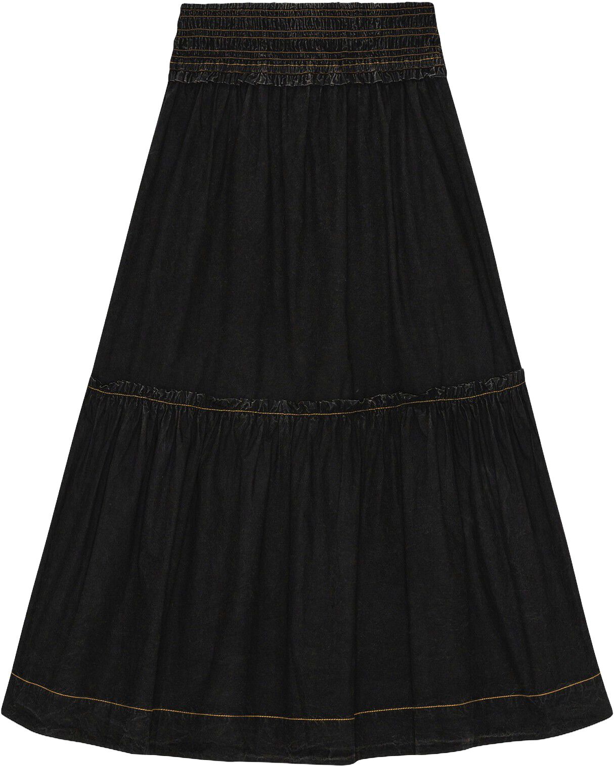 Garment Dyed Cotton Smock Maxi Skir