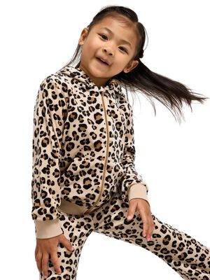 Soft velour hoodie with relaxed fit