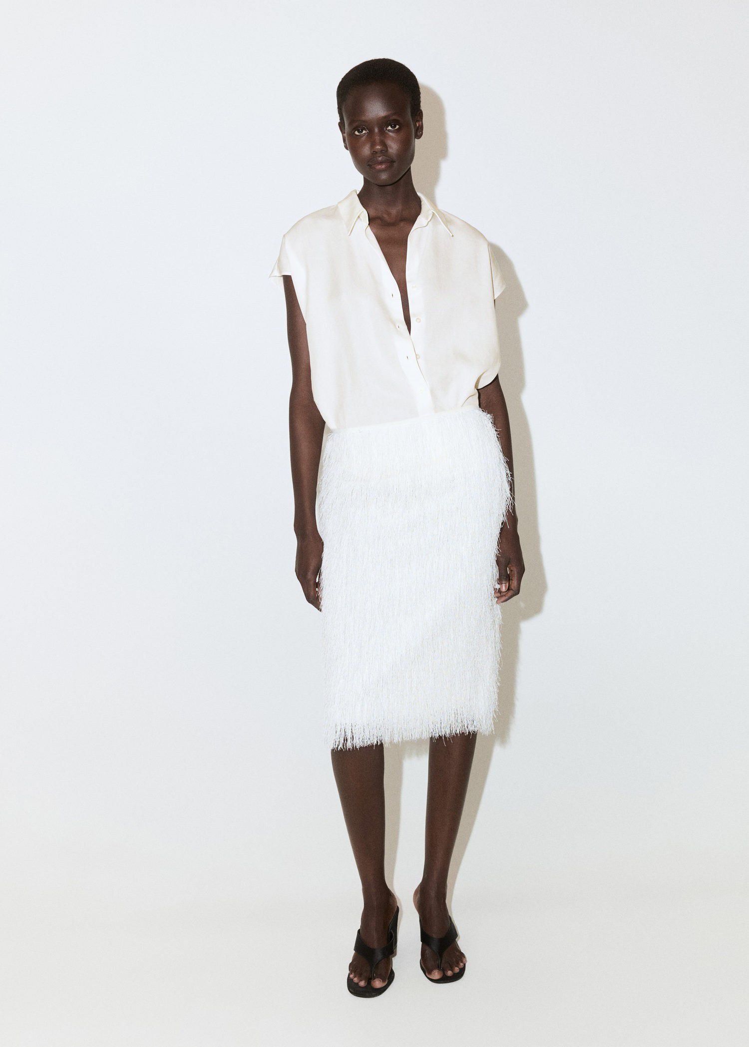 Short-sleeved lyocell shirt