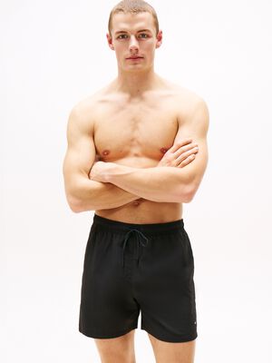 Flag Embroidery Mid Length Swim Shorts