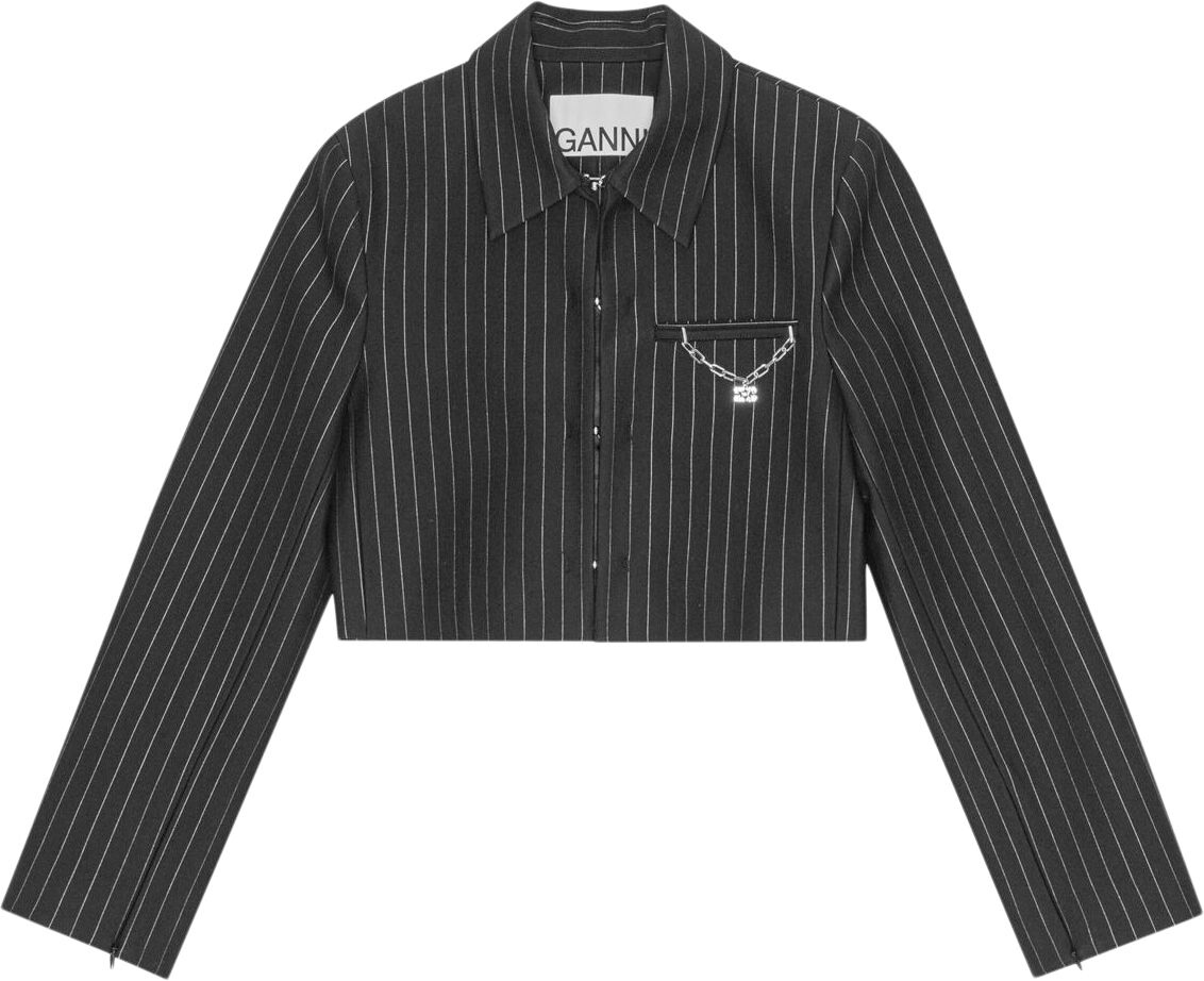 Compact Stripe Jersey Short Blazer