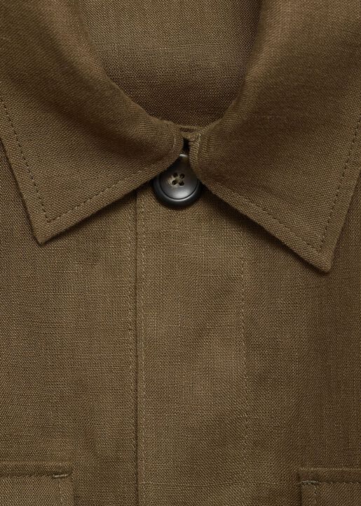 100% linen overshirt with pockets