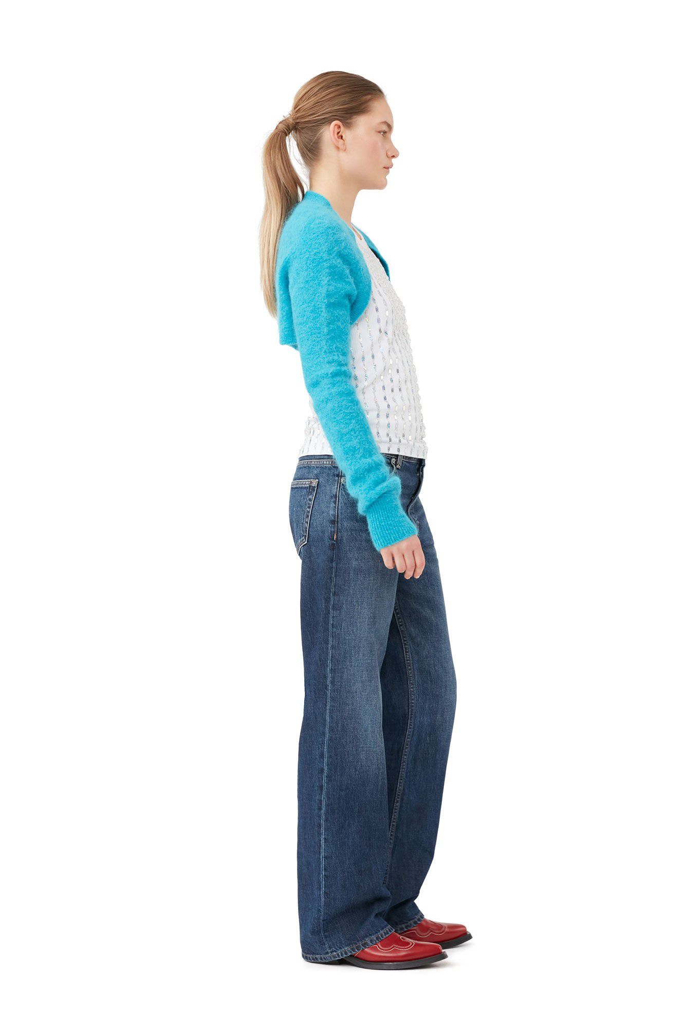 Blue Brushed Alpaca Bolero