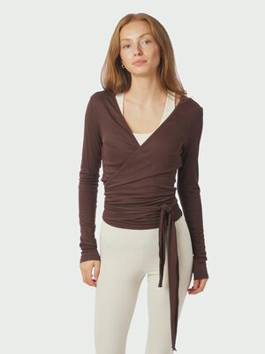Nia Jersey Wrap Blouse