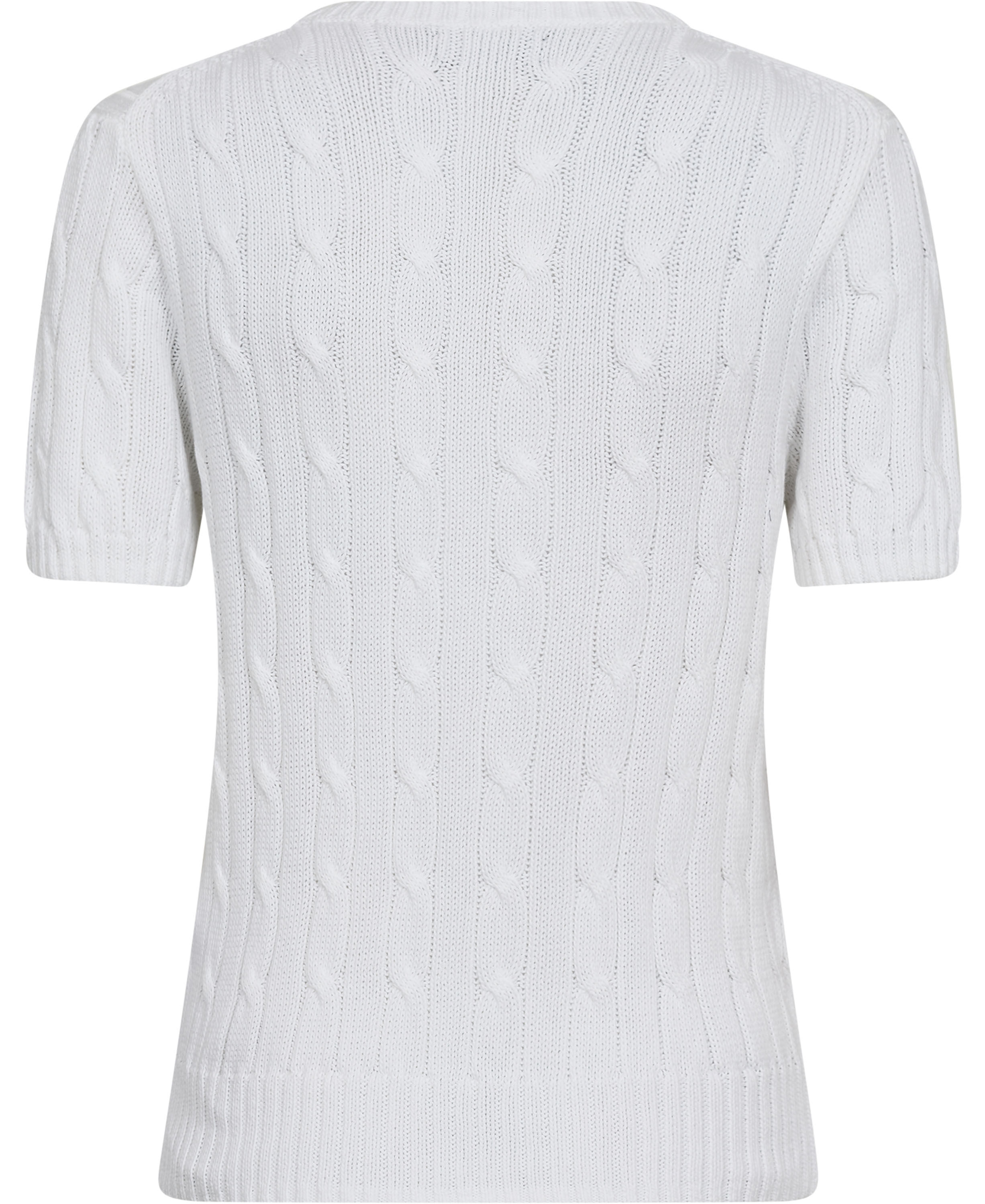 Cable-Knit Cotton Short-Sleeve Sweater