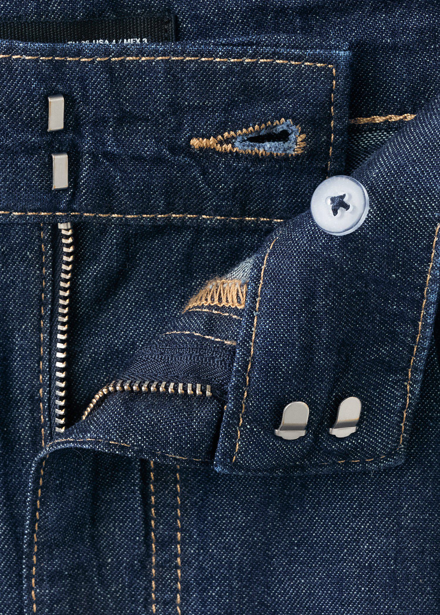 Mid-rise denim bermuda shorts with