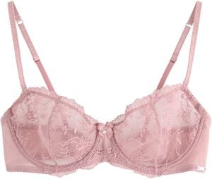 Ovadderad bh med bygel i skir spets