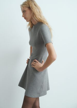 Fine-knit flared dress