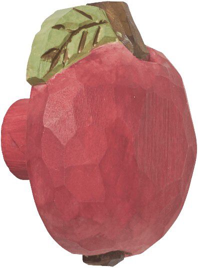 Apple Hand-carved Hook - Poppy Red