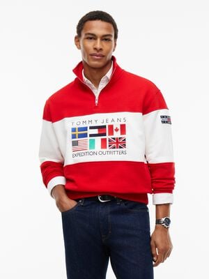 Fleece Mock Neck Quarter-Zip Sweatshirt