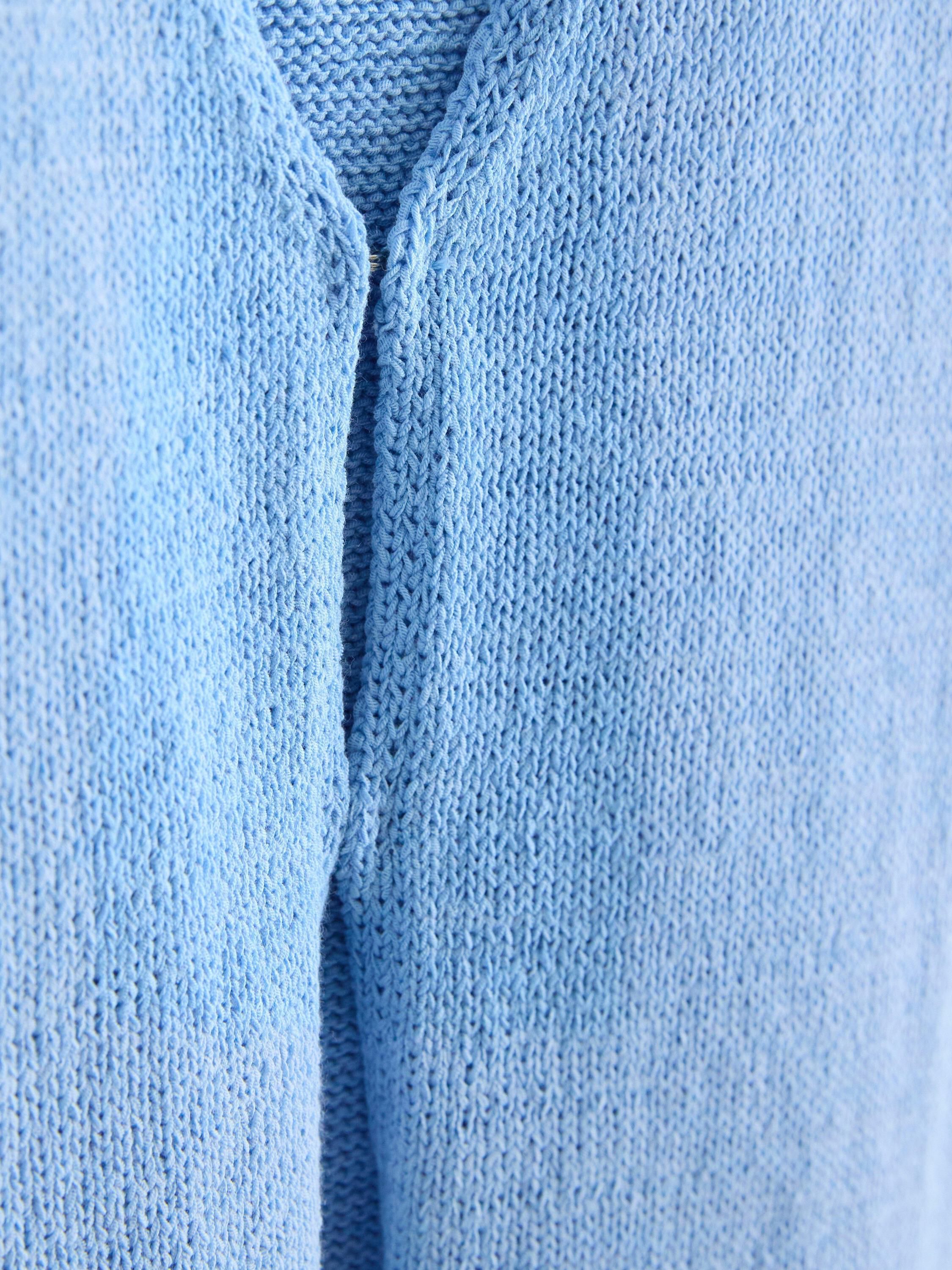 Long fine-knit vest with v-neck and