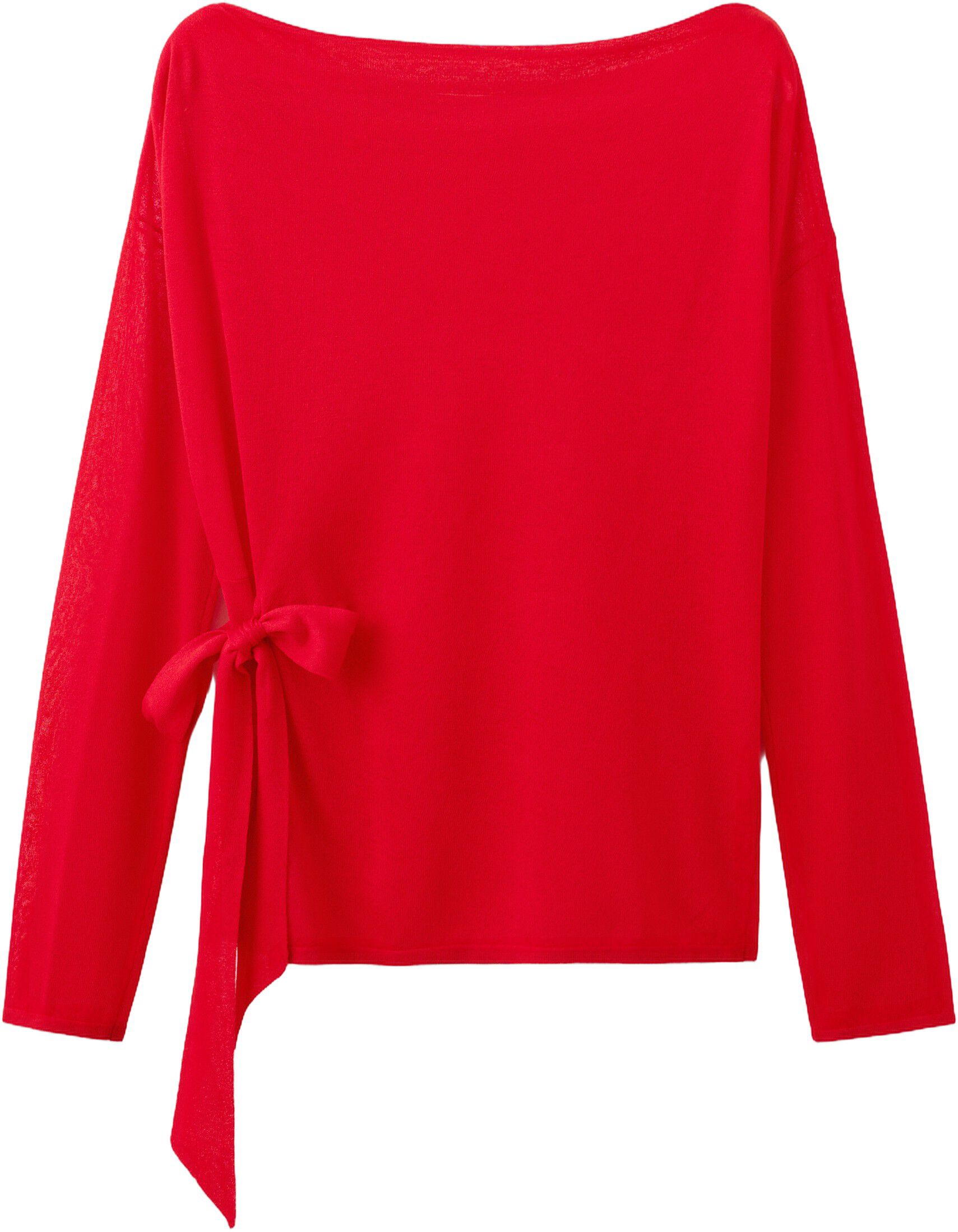 Fine knit bow jumper