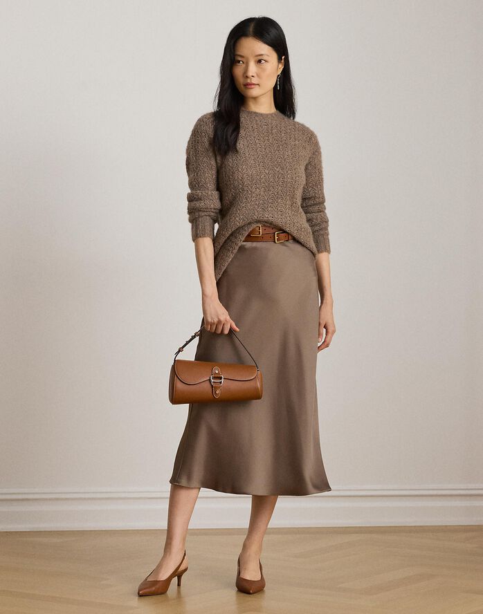 Satin Charmeuse Midi Skirt