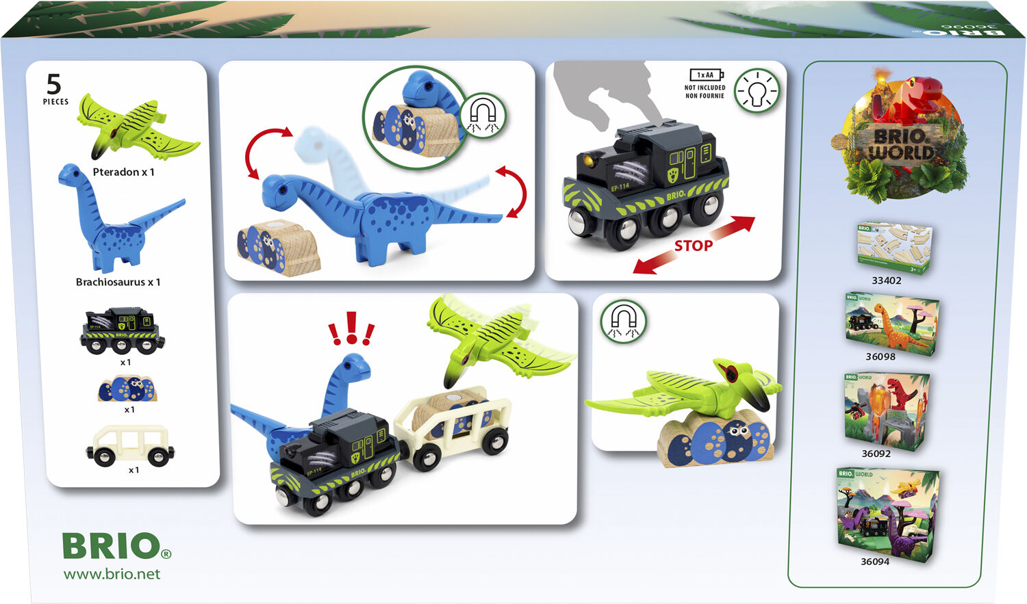 Brio Dino batteri Tog