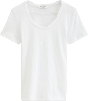 T-shirt, deep round neck twisted