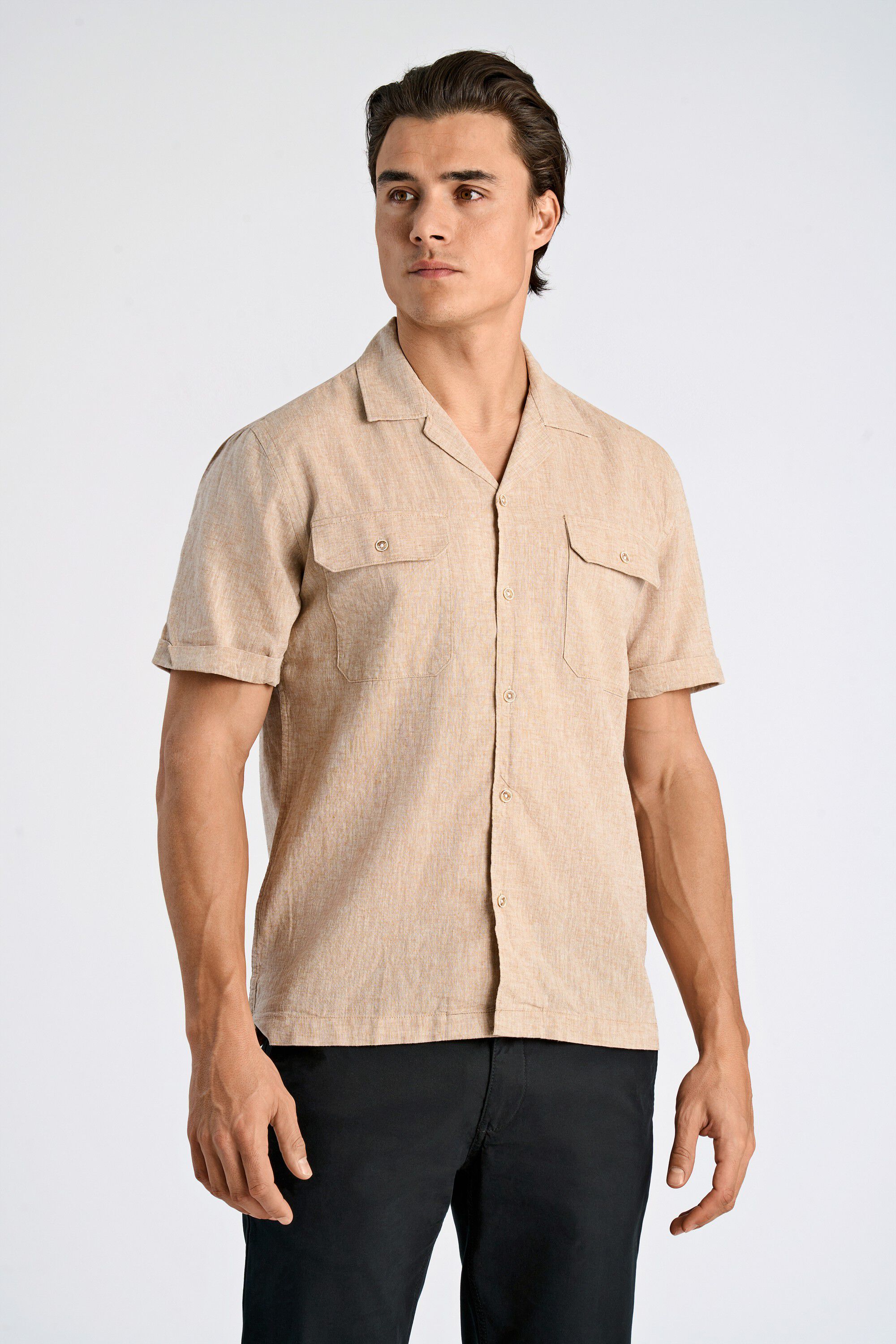 Cotton/linen resort shirt S/S