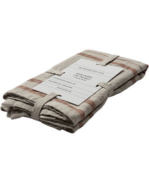 LINEN/NATUR-BRUN, MUNDSERVIET, SÆT