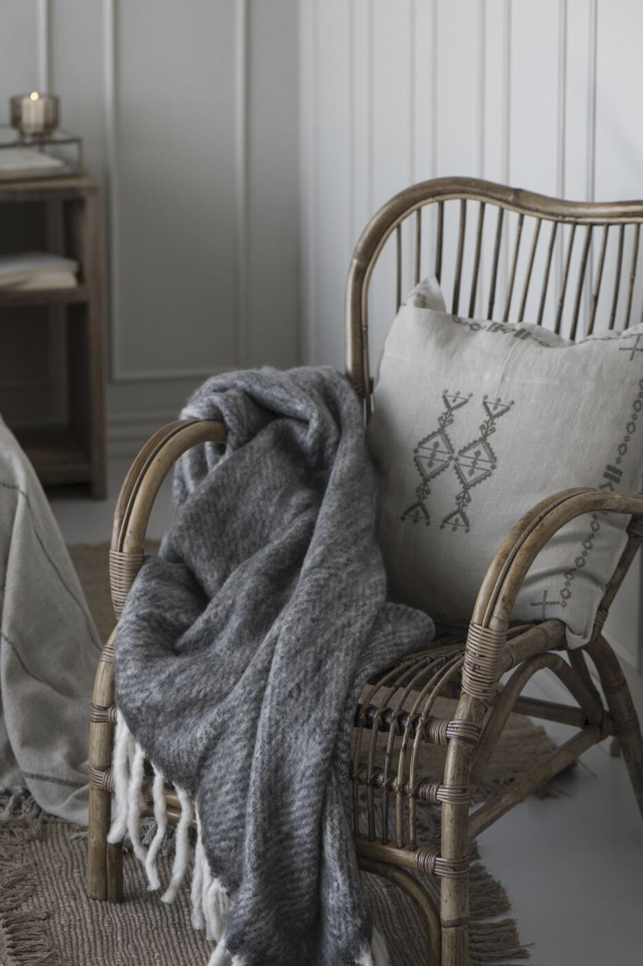 L&aelig;nestol rattan natur