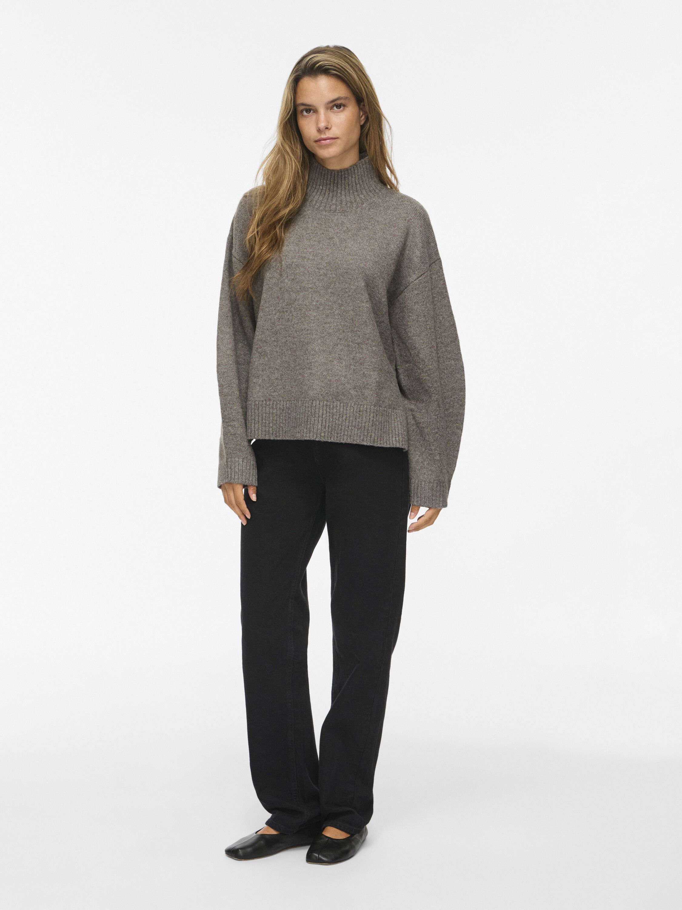 Visia L/S High Neck Knit Pullover-Noos