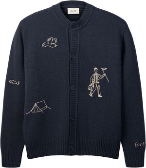 BIRD EMBROIDERY KNIT JACKET