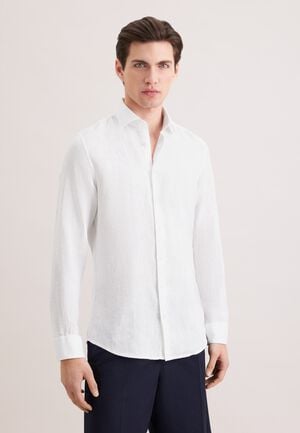 Linen shirt Slim 1/1 Kent-Collar Uni