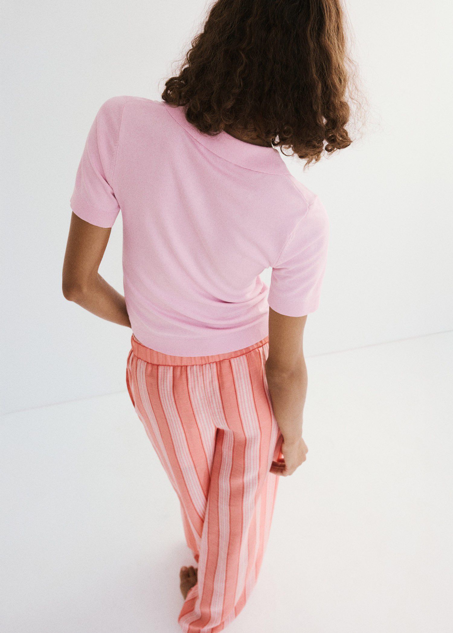 Fine-knit polo shirt