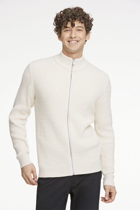 Zip through structure cardigan