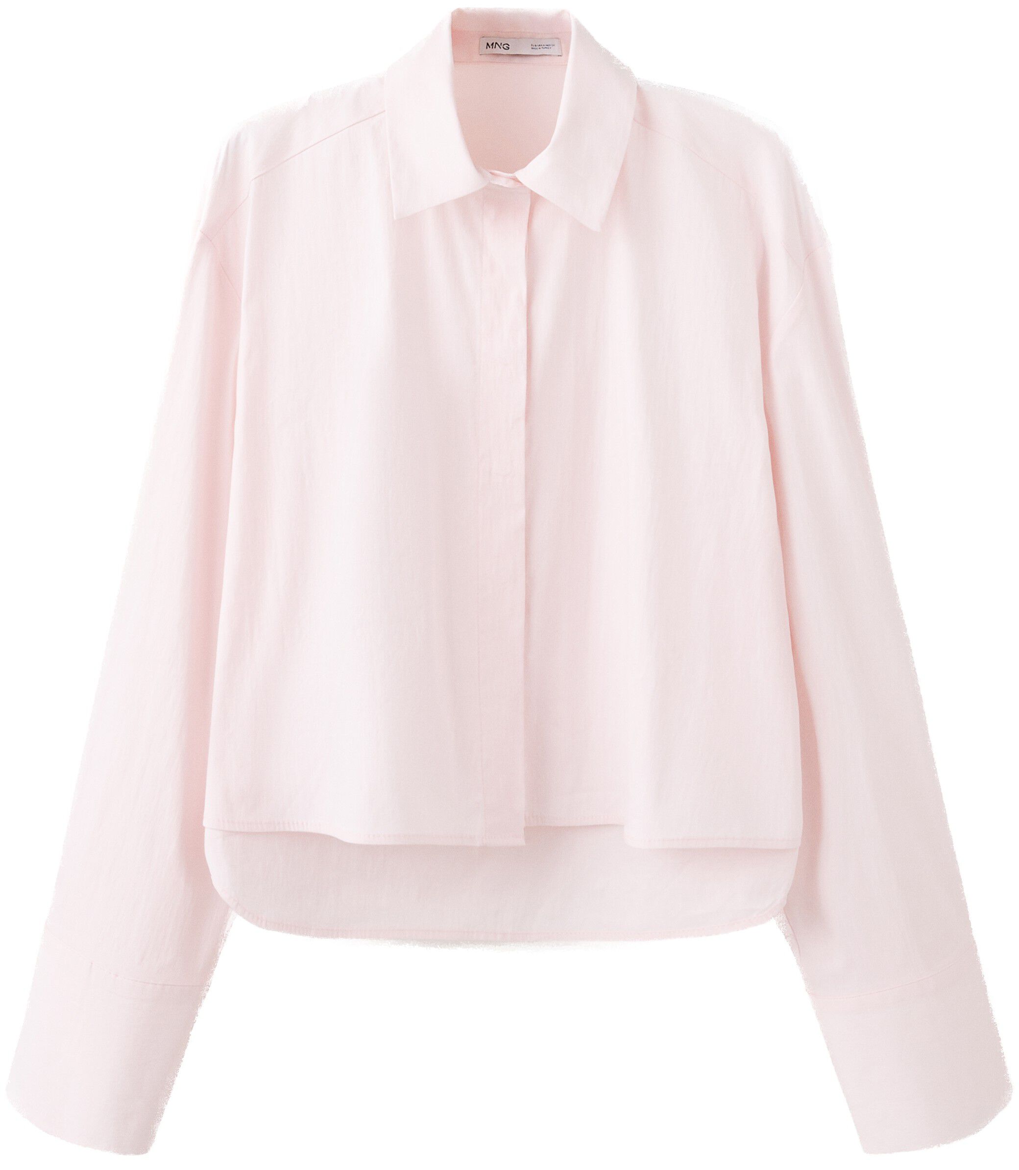 Cotton shirt with hidden buttons