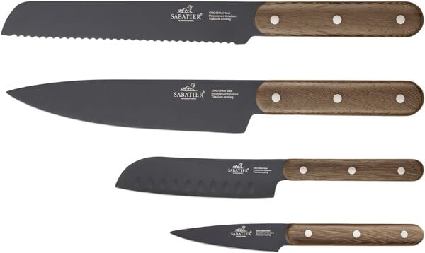 Knivsæt Phenix Walnut 4 dele Sort/valnøddetræ