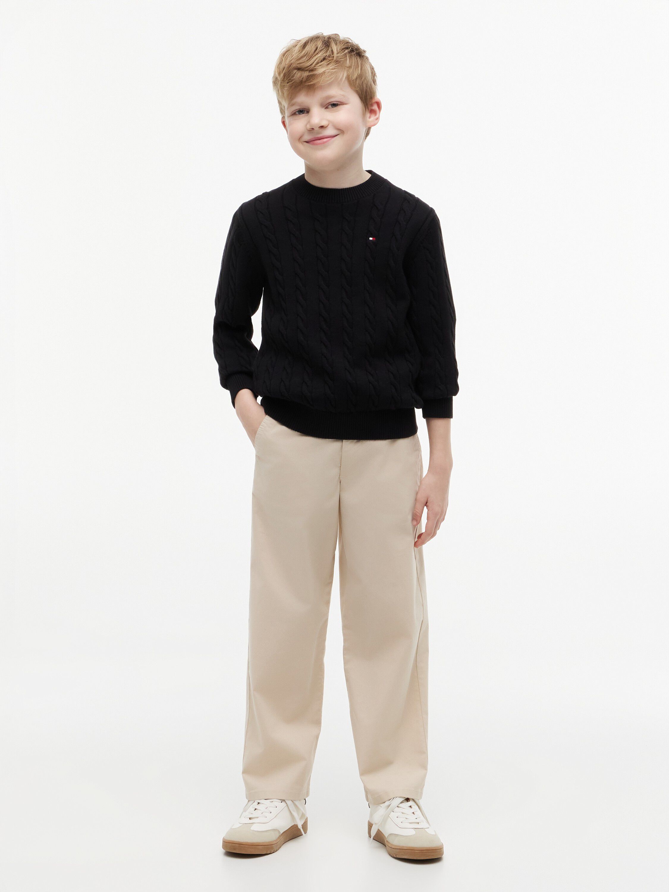 COTTON CABLE SWEATER