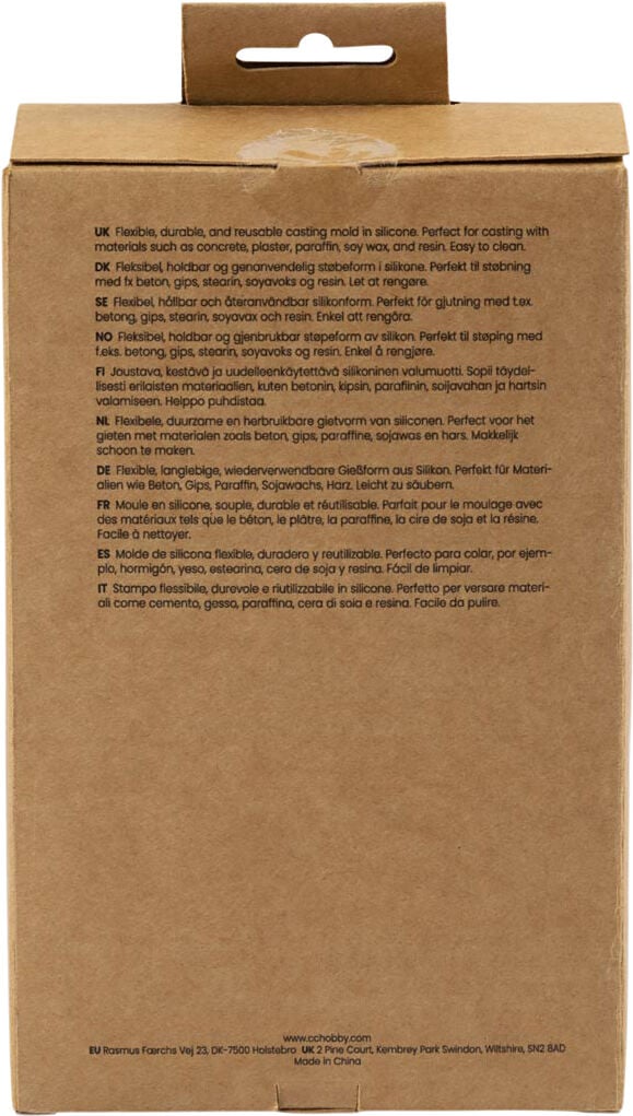 Silikoneform, Rillet cylinder med bue, H: 11+14 cm, diam. 4+