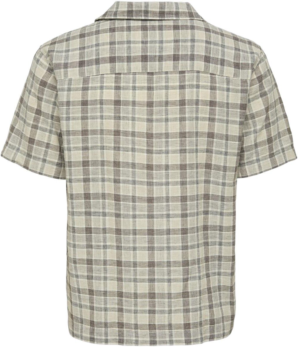 ONSCAIDEN LIFE CHECK LINEN BLEND SS